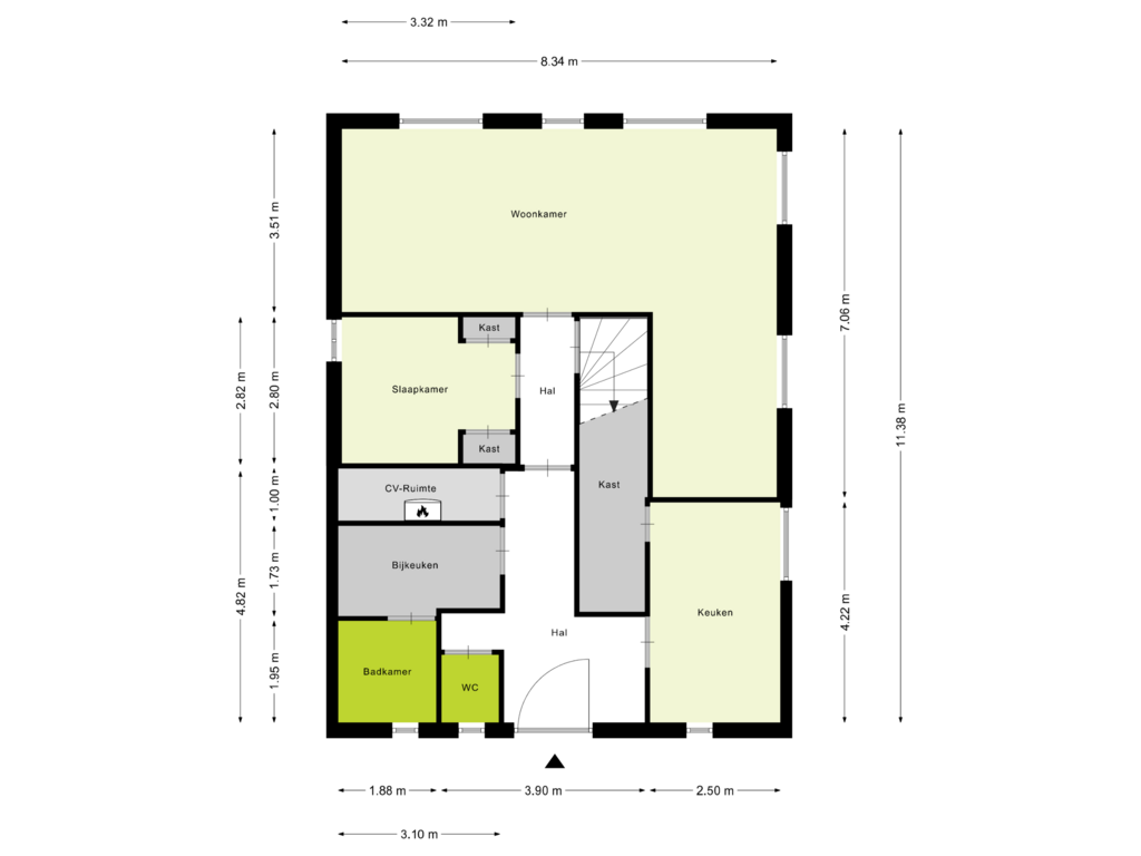 Bekijk plattegrond van Begane Grond van Heuvelwijk 1