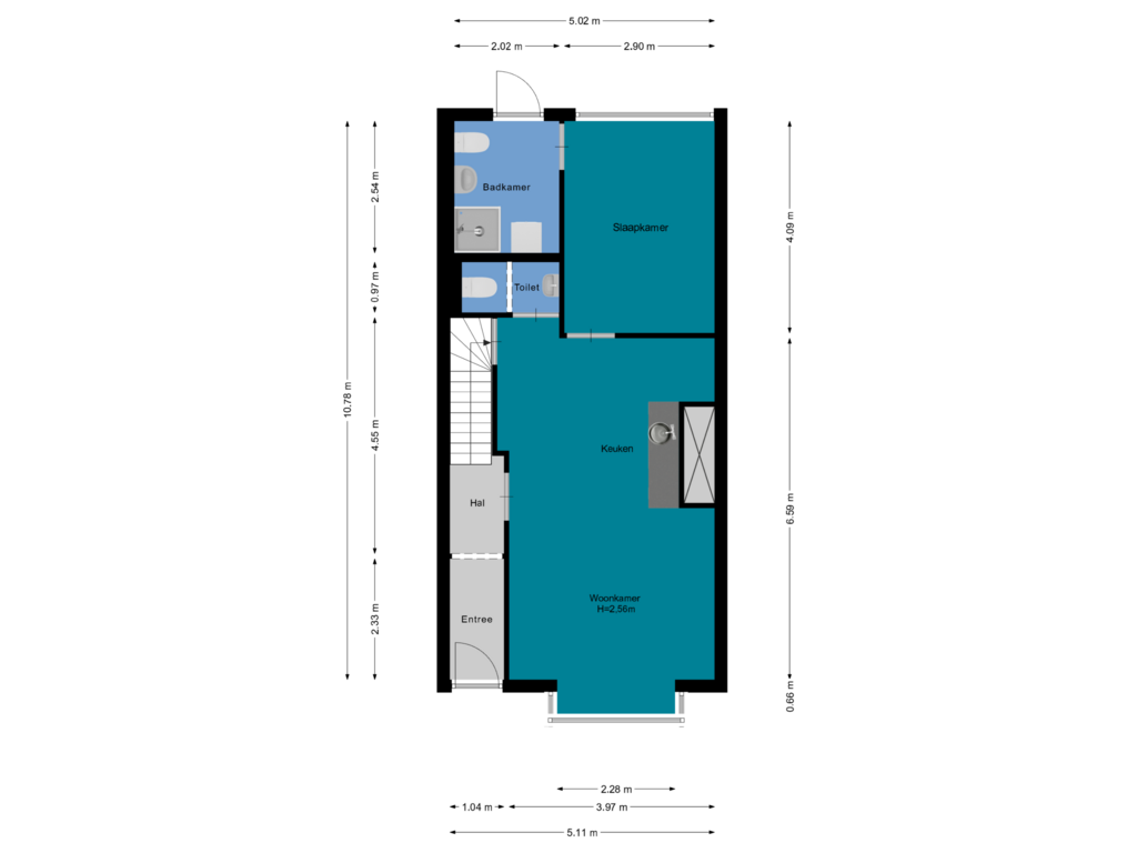 View floorplan of Begane grond of Noorderweg 88