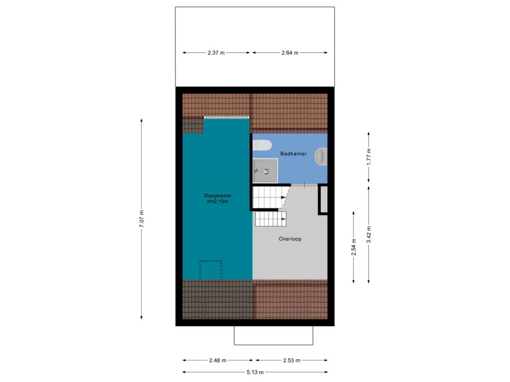 View floorplan of Tweede verdieping of Noorderweg 88