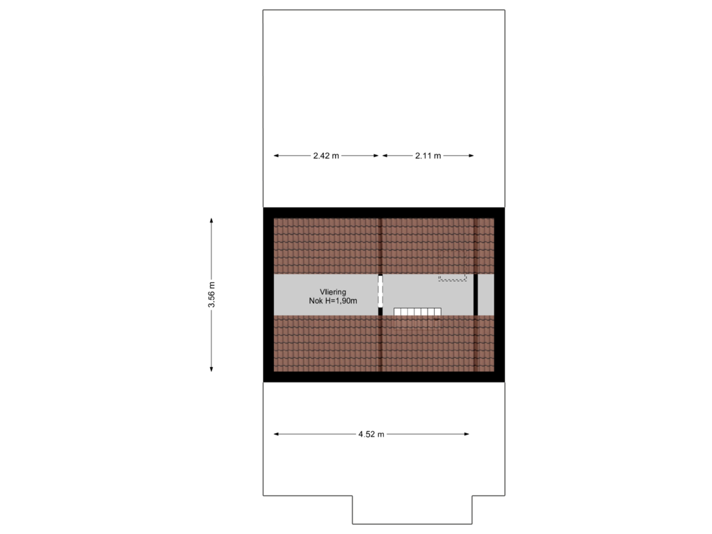 View floorplan of Vliering of Noorderweg 88