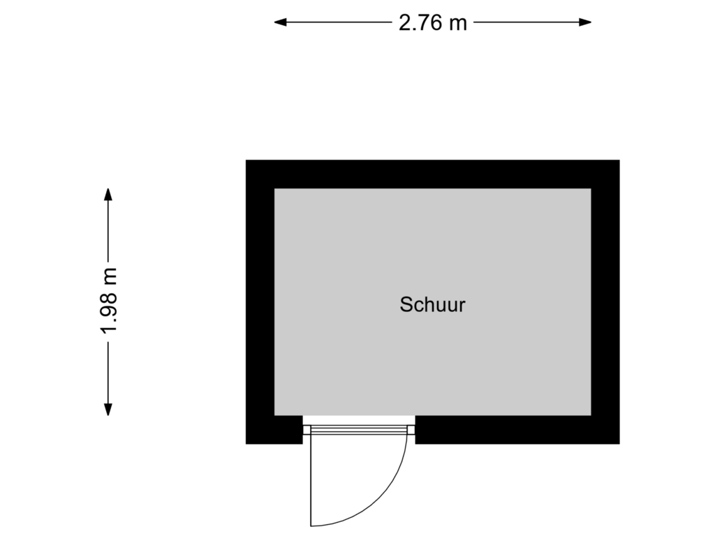 View floorplan of Schuur of Noorderweg 88