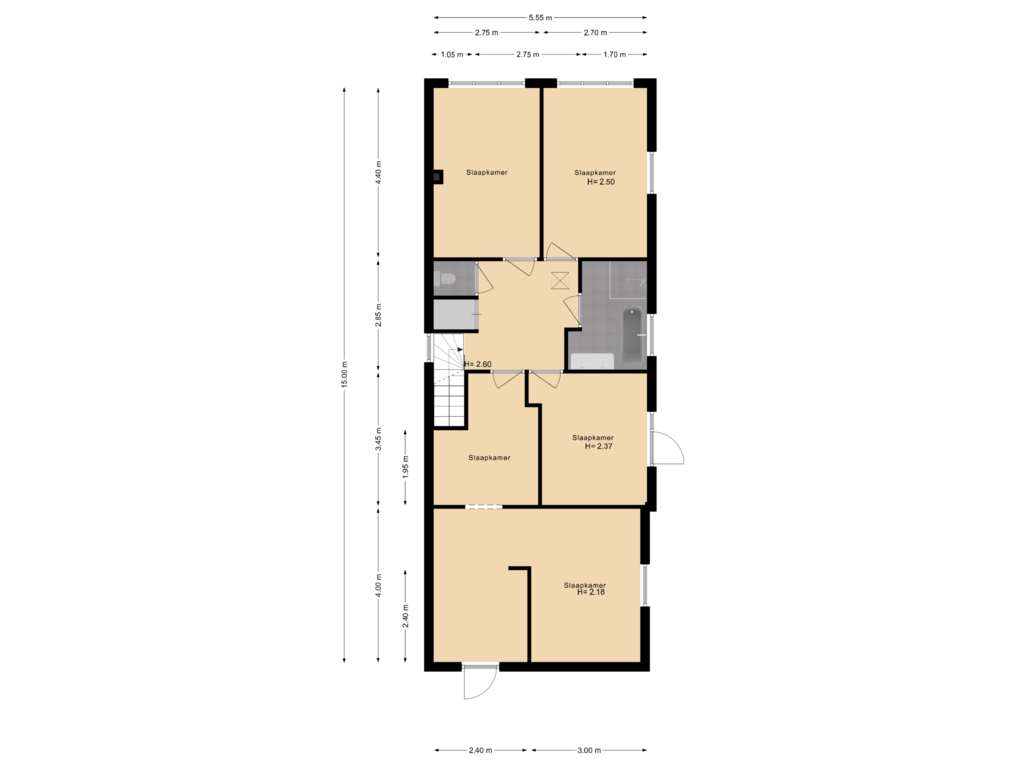 Bekijk plattegrond van Eerste etage van Lange Wateringkade 25