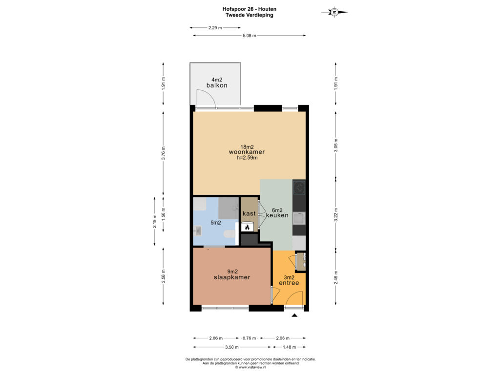 Bekijk plattegrond van TWEEDE VERDIEPING van Hofspoor 26