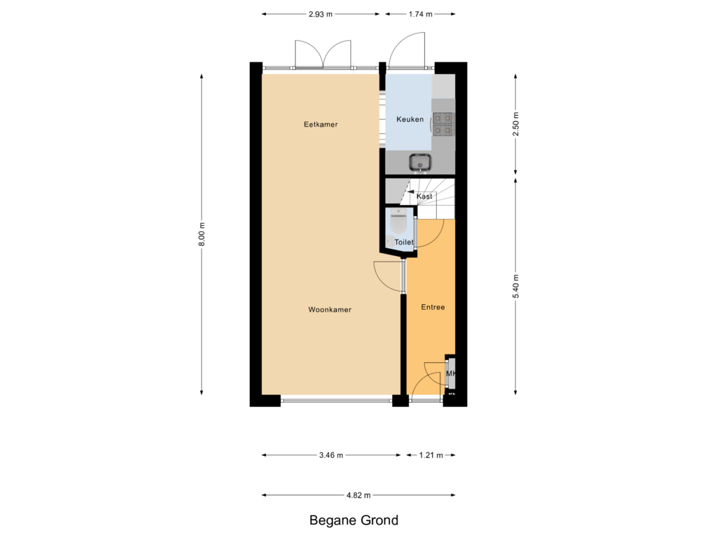 Bekijk plattegrond van Begane Grond van Jacob van der Laanstraat 7