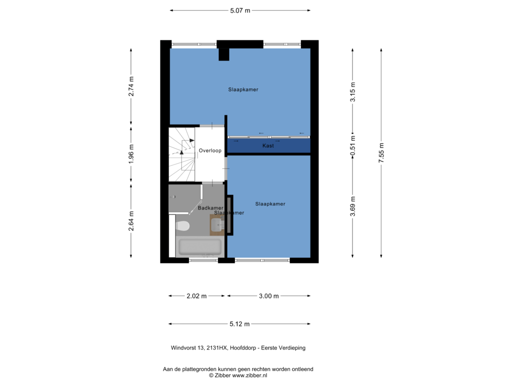 Bekijk plattegrond van Eerste verdieping van Windvorst 13