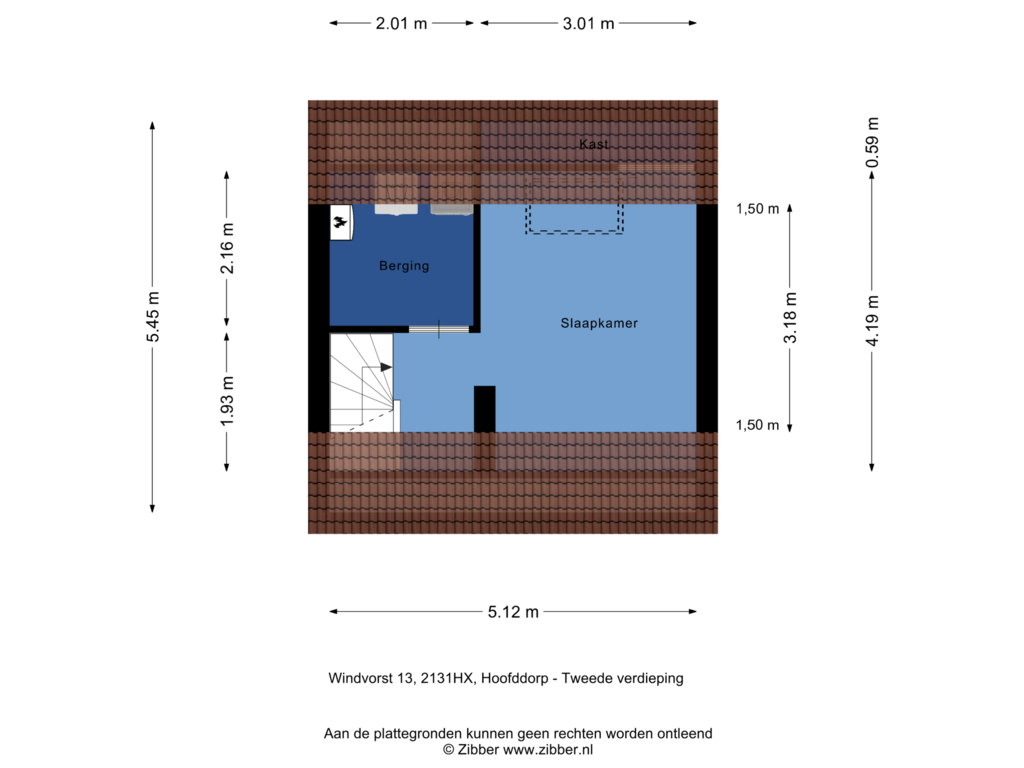 Bekijk plattegrond van Tweede verdieping van Windvorst 13