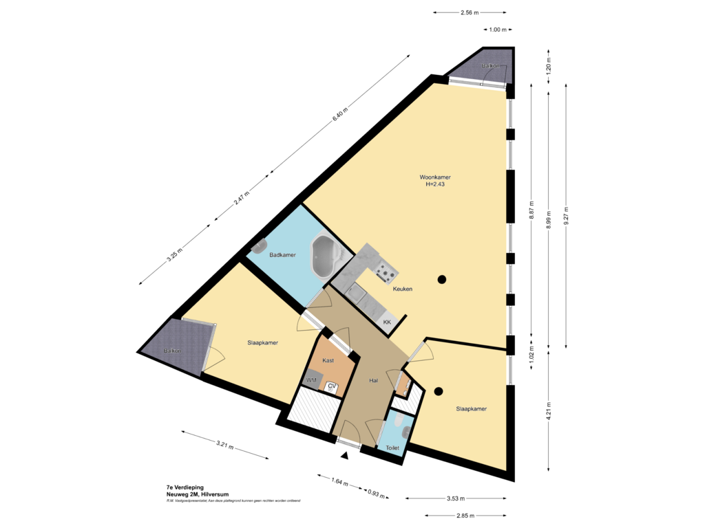 Bekijk plattegrond van 7e Verdieping van Neuweg 2-M