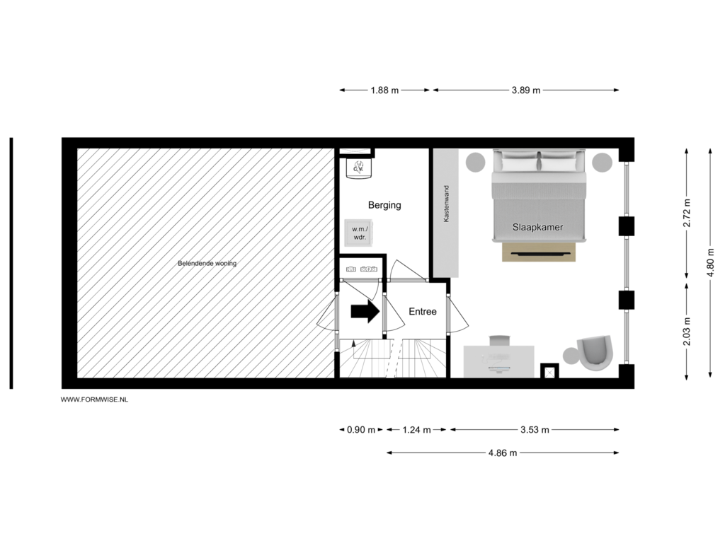 Bekijk plattegrond van 3e VERDIEPING van Balthasar Floriszstraat 5-3