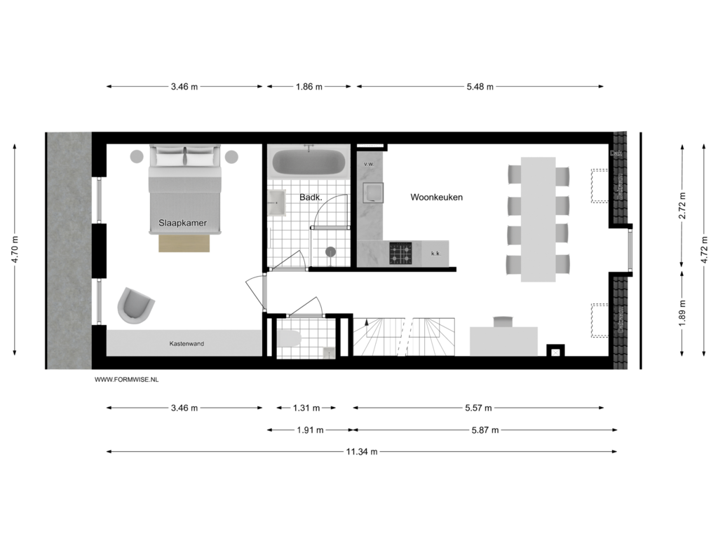 Bekijk plattegrond van 4e VERDIEPING van Balthasar Floriszstraat 5-3