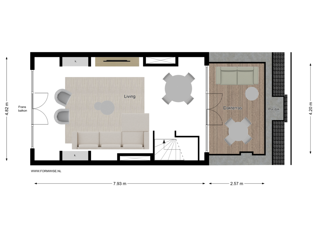 Bekijk plattegrond van 5e VERDIEPING van Balthasar Floriszstraat 5-3