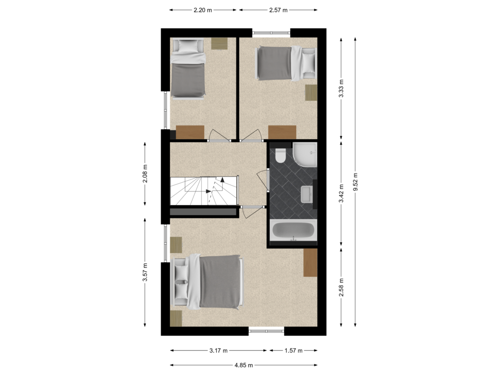 View floorplan of Eerste Verdieping of Donge 23