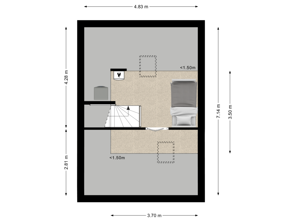 View floorplan of Tweede Verdieping of Donge 23