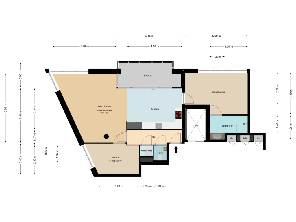 Bekijk plattegrond van Appartement M7 van Slobbengorsweg 59