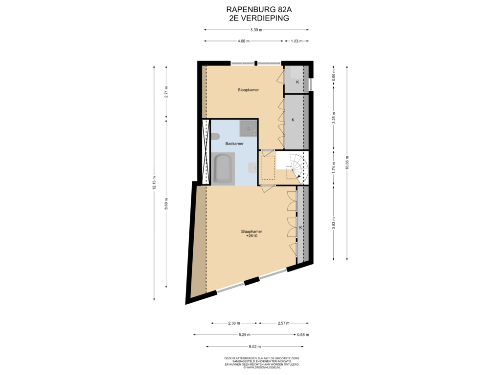 Bekijk plattegrond van 2E Verdieping van Rapenburg 82-A