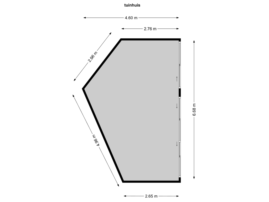 Bekijk plattegrond van tuinhuis van Tweede Molenweg 1