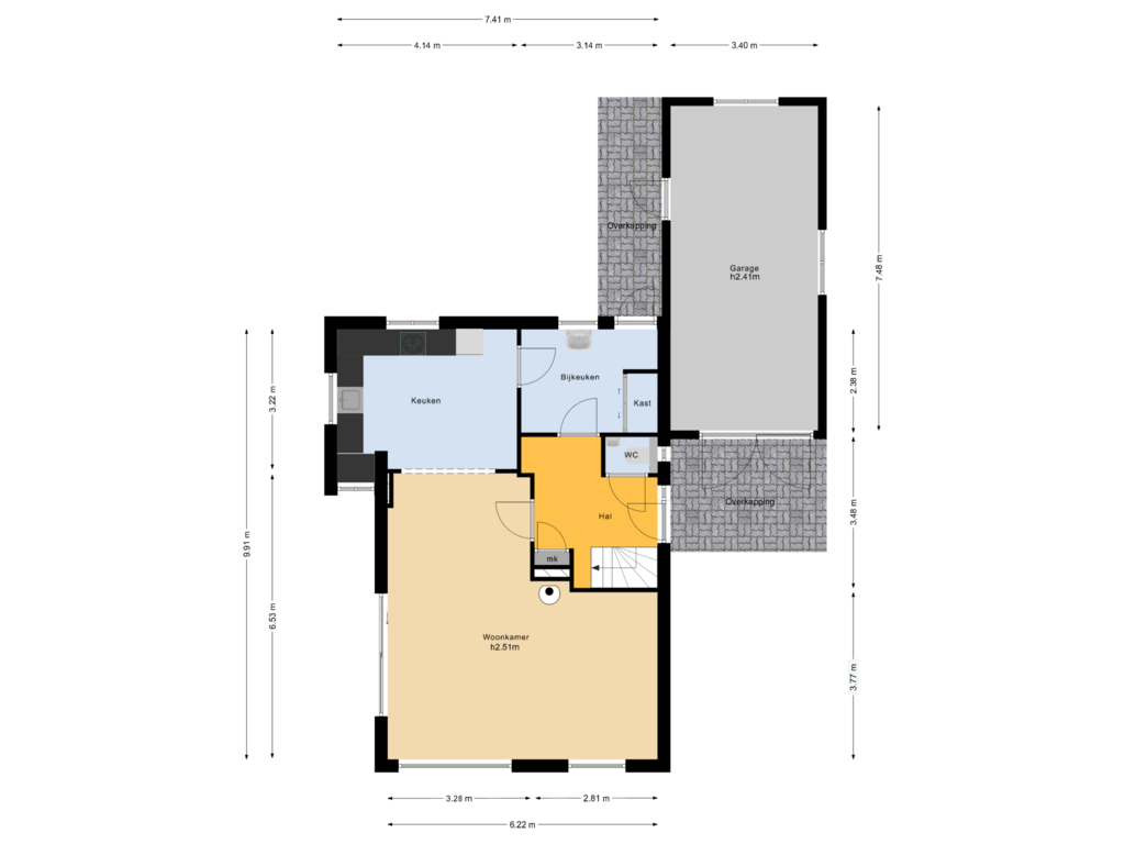 Bekijk plattegrond van Begane grond van Bonifaciusstraat 20