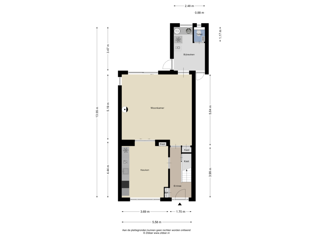 Bekijk plattegrond van Begane grond van Oostkerkestraat 8