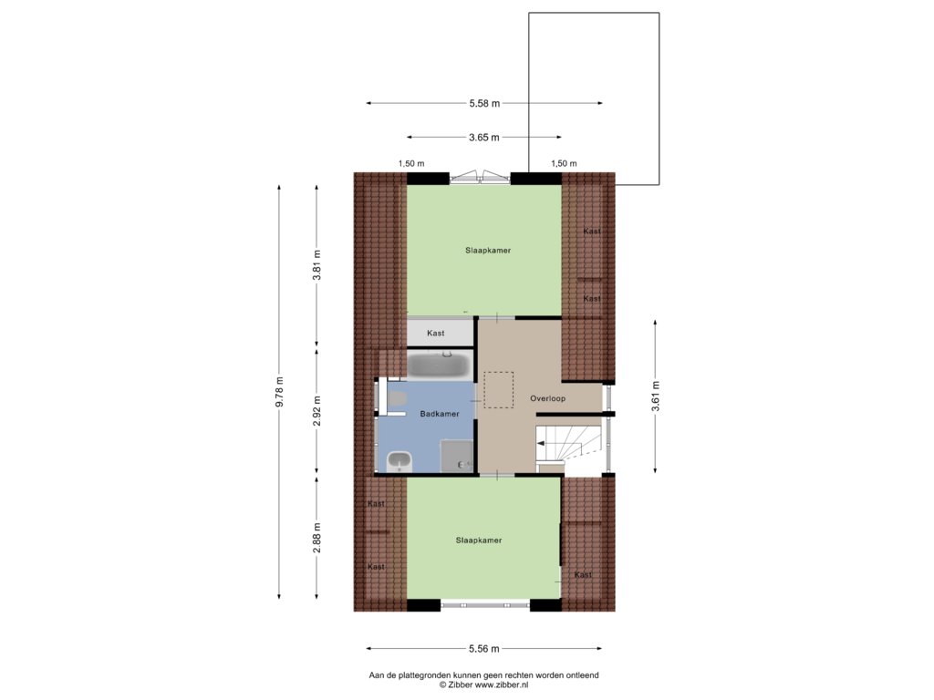 Bekijk plattegrond van Eerste verdieping van Oostkerkestraat 8