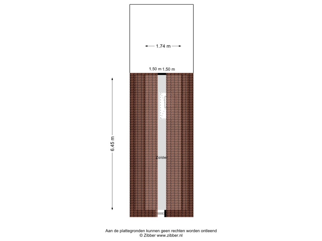 Bekijk plattegrond van Zolder van Oostkerkestraat 8