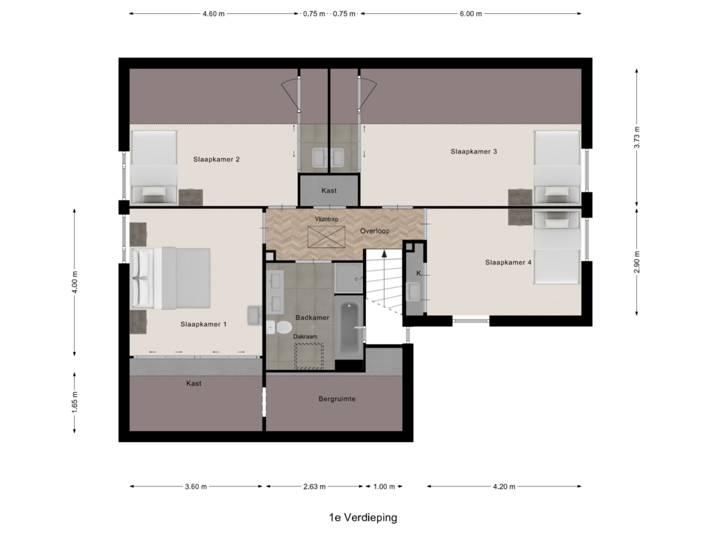 Bekijk plattegrond van 1e Verdieping van Brevierpad 10