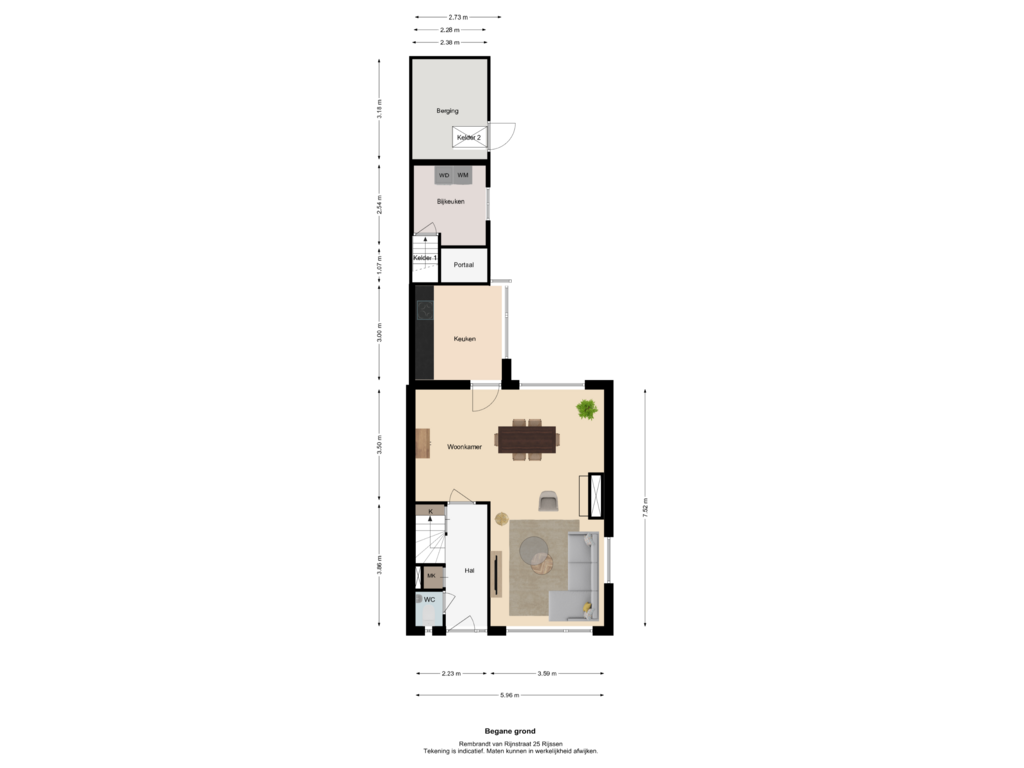 View floorplan of BG of Rembrandt van Rijnstraat 25