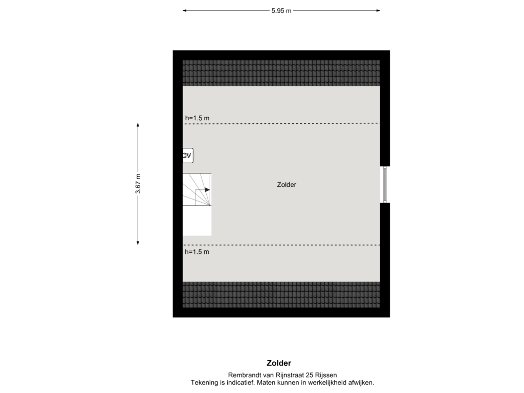 View floorplan of Zolder of Rembrandt van Rijnstraat 25