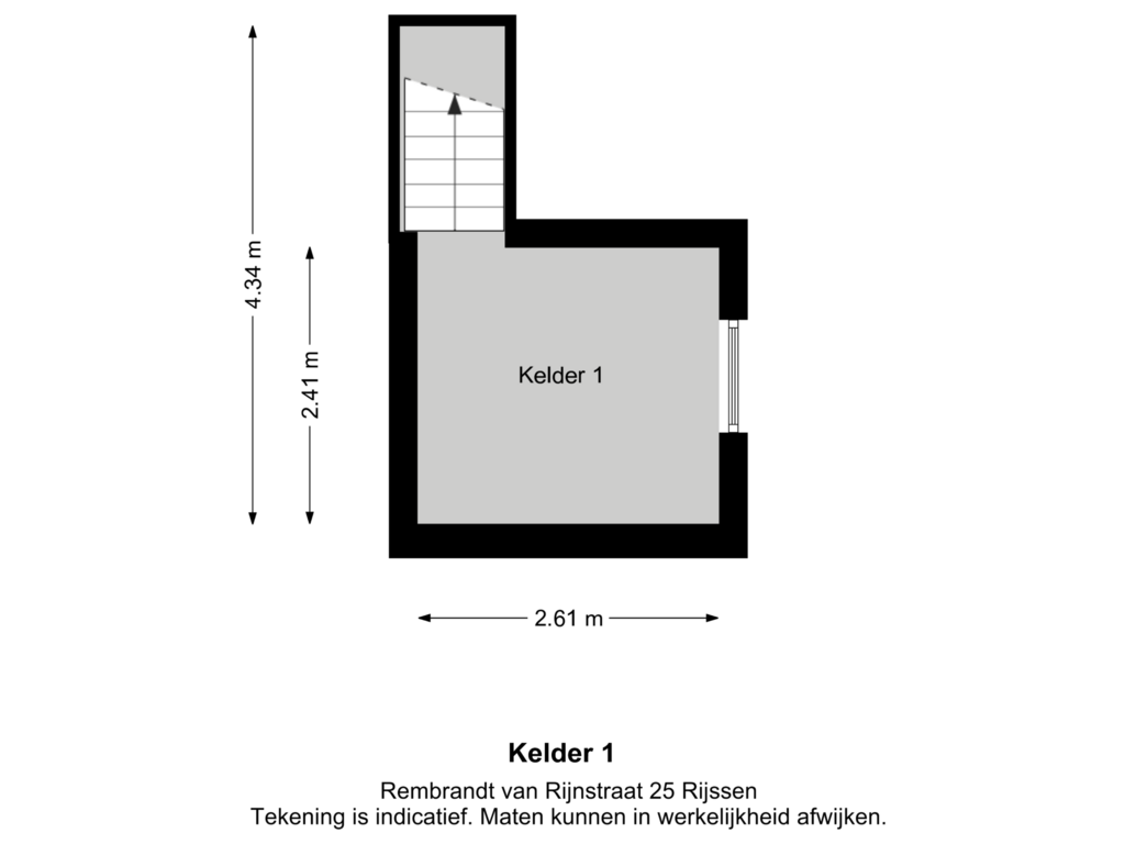 View floorplan of Kelder 1 of Rembrandt van Rijnstraat 25