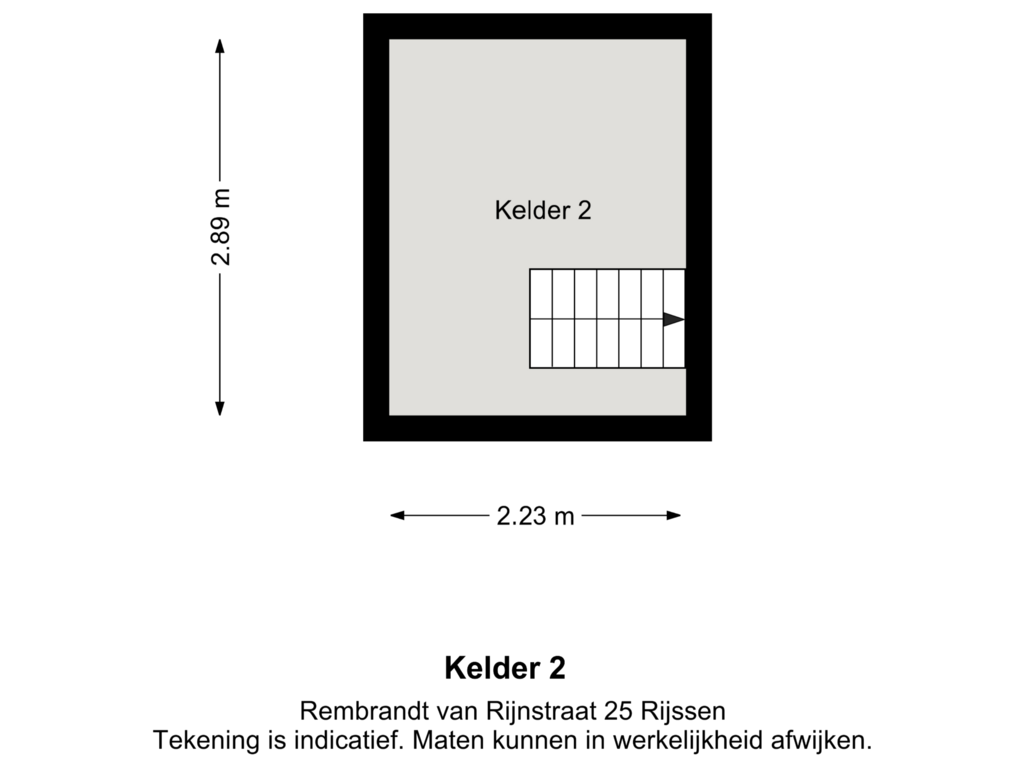 View floorplan of Kelder 2 of Rembrandt van Rijnstraat 25