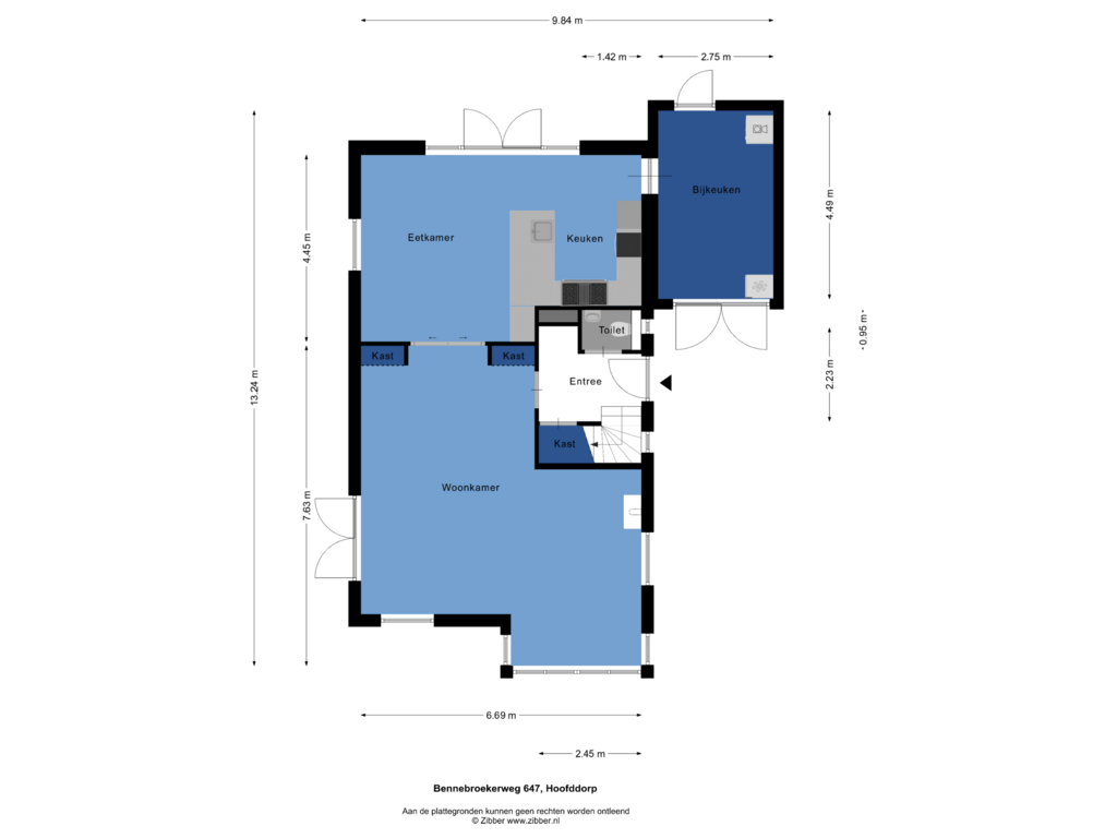 Bekijk plattegrond van Begane Grond van Bennebroekerweg 647