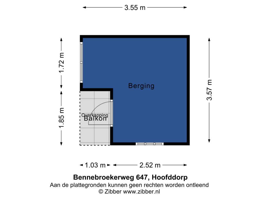 Bekijk plattegrond van Berging van Bennebroekerweg 647