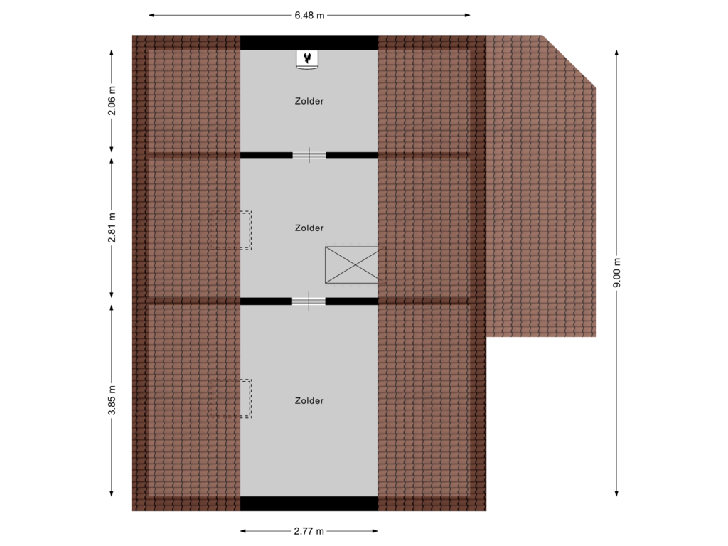 View floorplan of 2e Verdieping of Pannekoekendijk 38