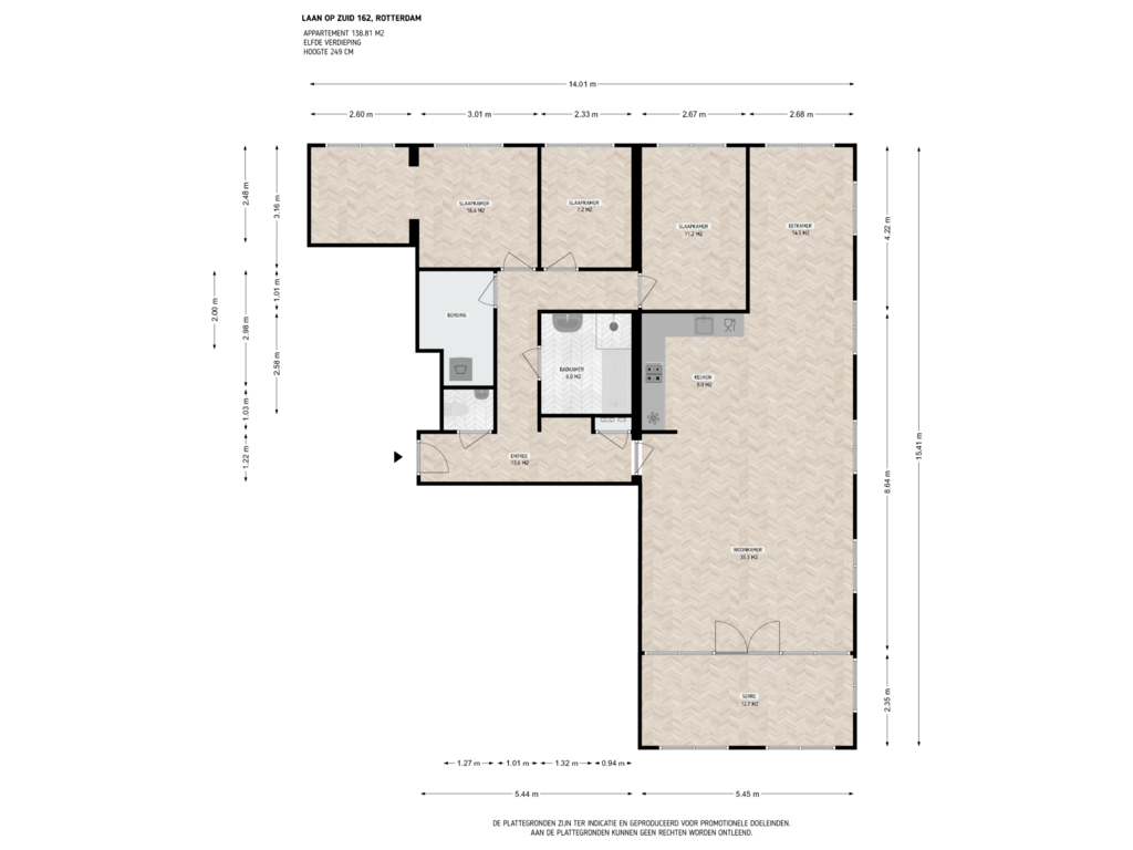 Bekijk plattegrond van 11e verdieping van Laan op Zuid 162