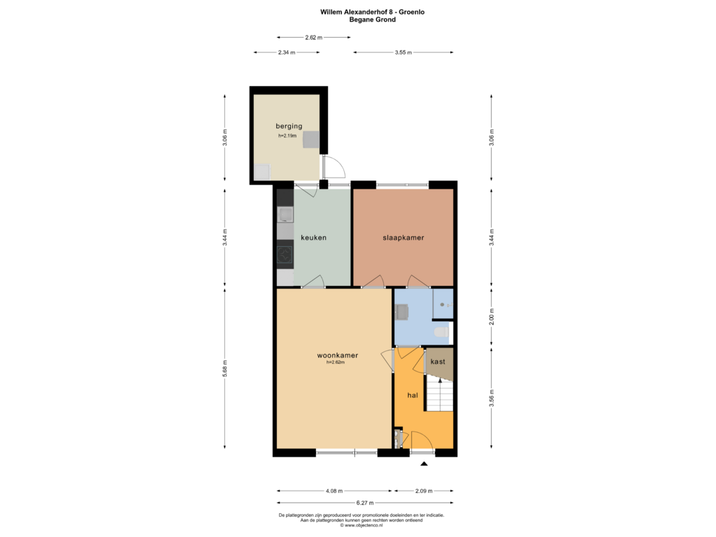 Bekijk plattegrond van Begane Grond van Willem Alexanderhof 8