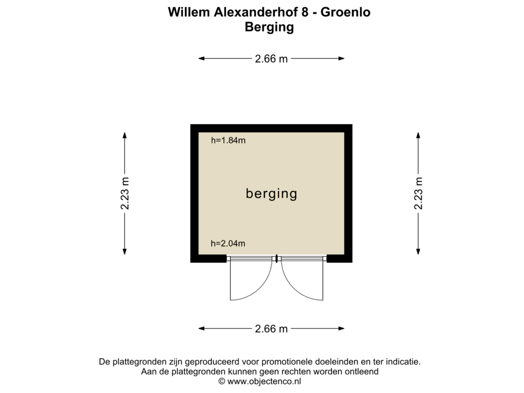 Bekijk plattegrond van Berging van Willem Alexanderhof 8