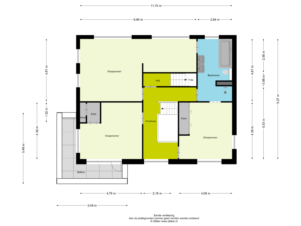 Bekijk plattegrond van Eerste verdieping van de Weem 15