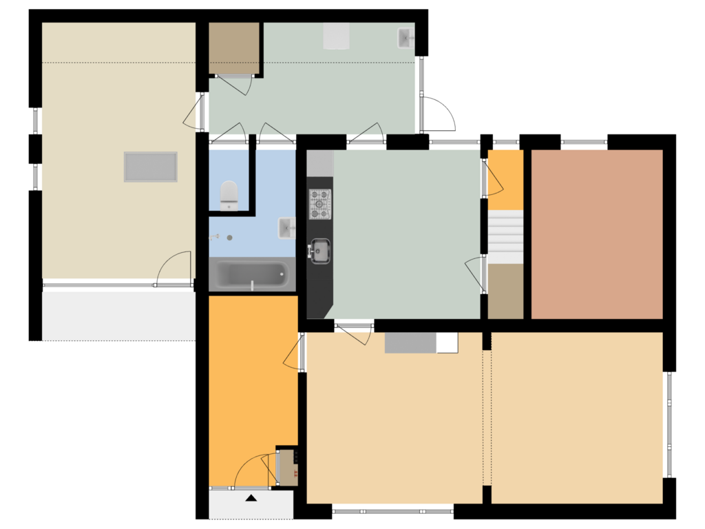 View floorplan of BEGANE GROND of Eibergsestraat 48