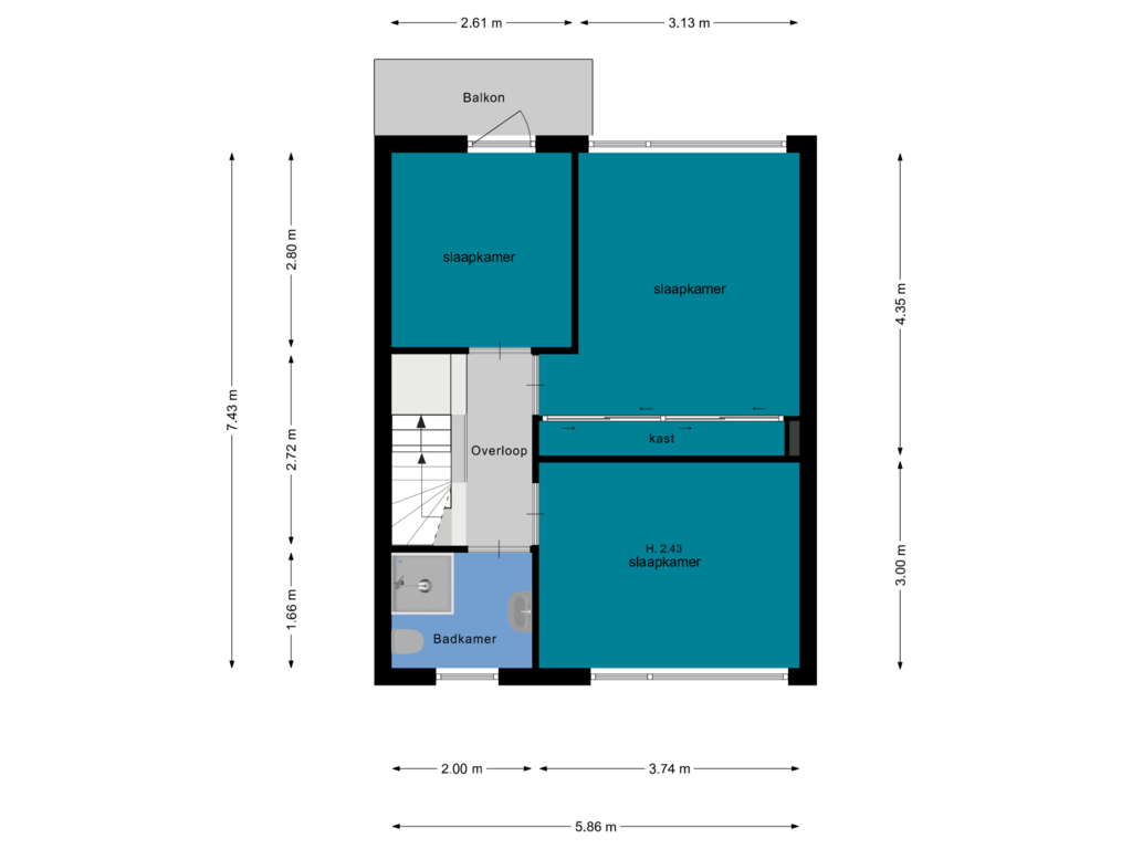 Bekijk plattegrond van 1ste verdieping van De Kwartel 11