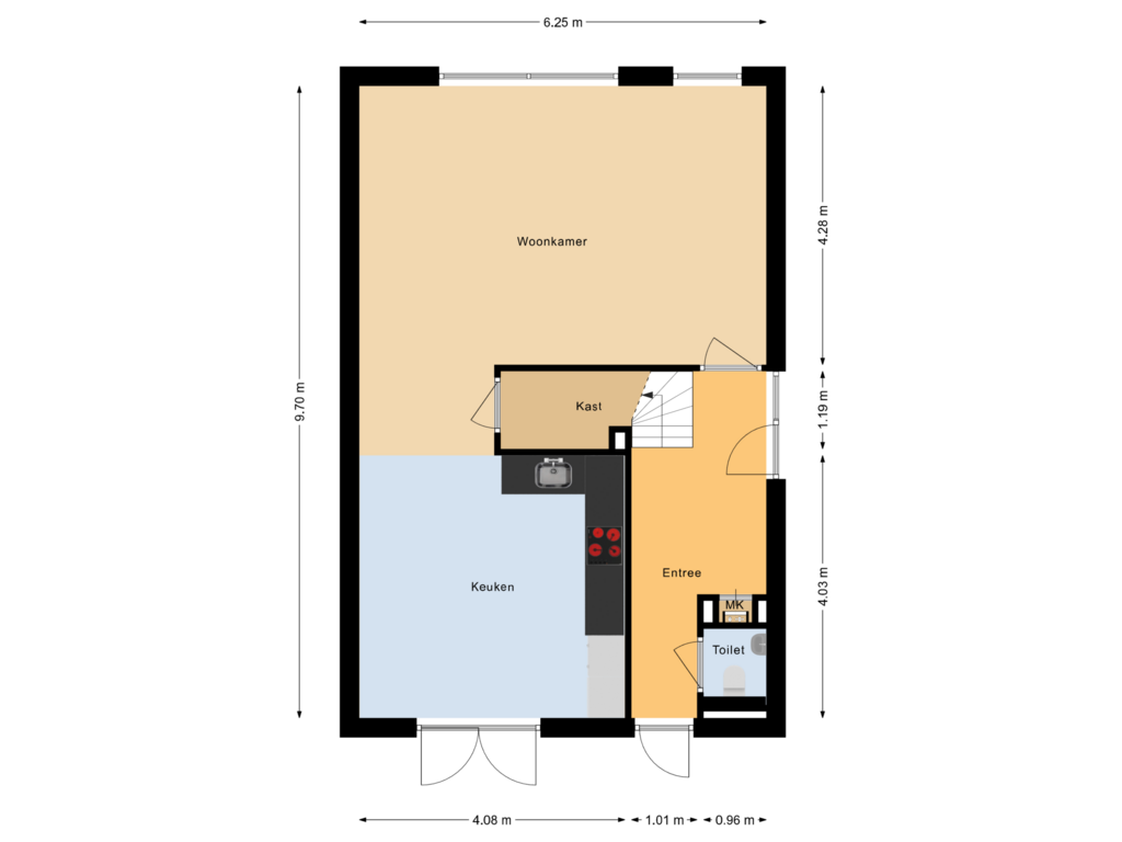 Bekijk plattegrond van Begane grond van Laan van Zuidbroek 60