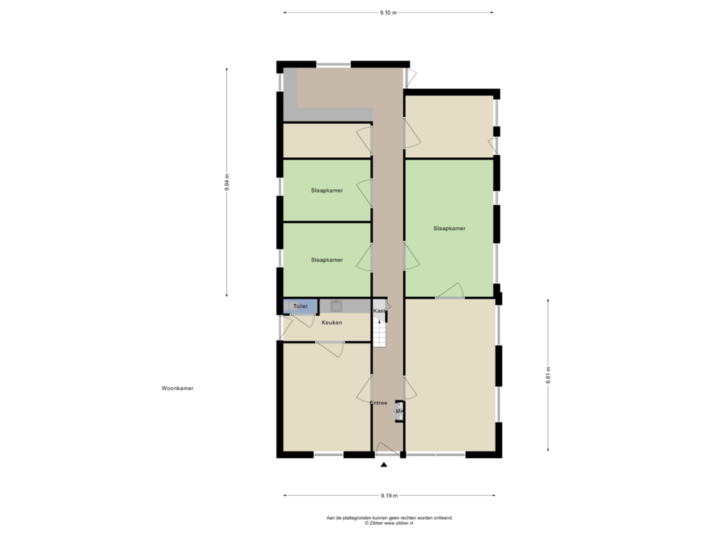 Bekijk plattegrond van Begane grond van Oerdijk 21