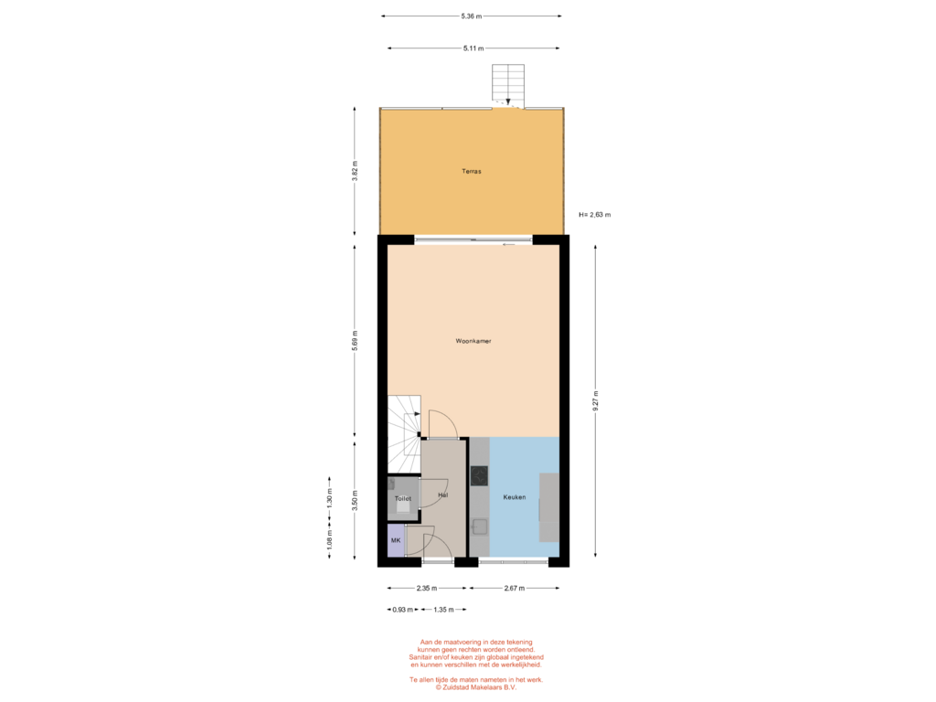 View floorplan of Verboomstraat 76 - Begane grond of Verboomstraat 76