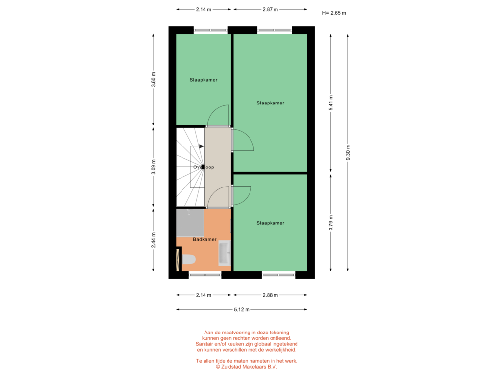 View floorplan of Verboomstraat 76 - Eerste verdieping of Verboomstraat 76