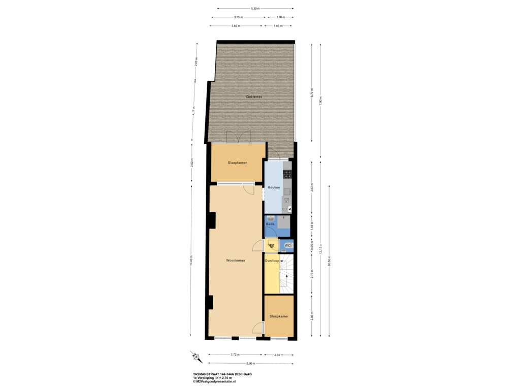 Bekijk plattegrond van 1e Verdieping van Tasmanstraat 144