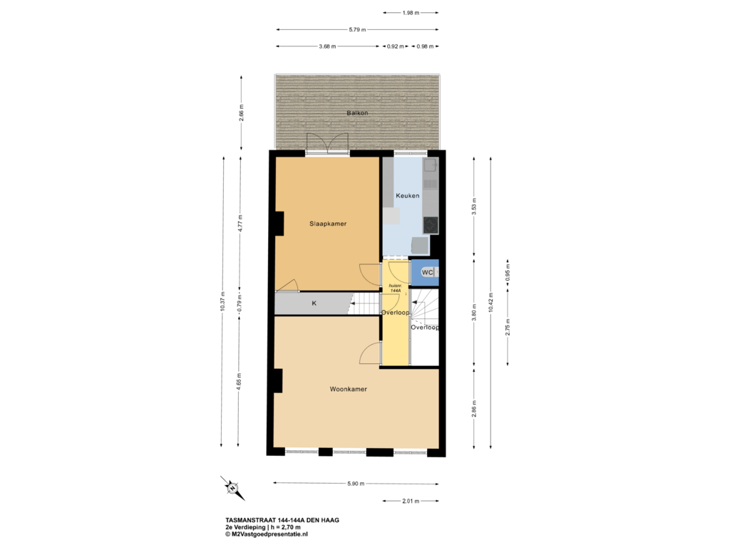 Bekijk plattegrond van 2e Verdieping van Tasmanstraat 144