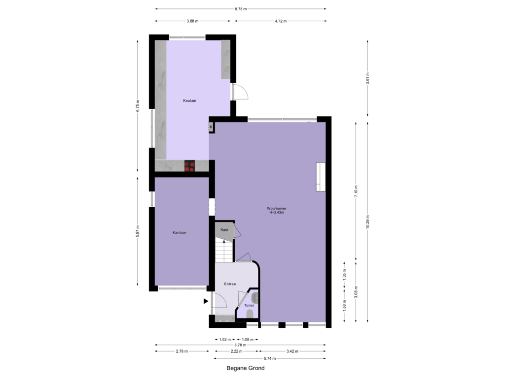 Bekijk plattegrond van Begane Grond van Zernikelaan 38