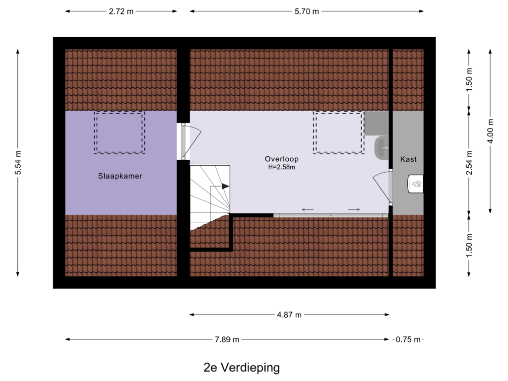 Bekijk plattegrond van 2e Verdieping van Zernikelaan 38