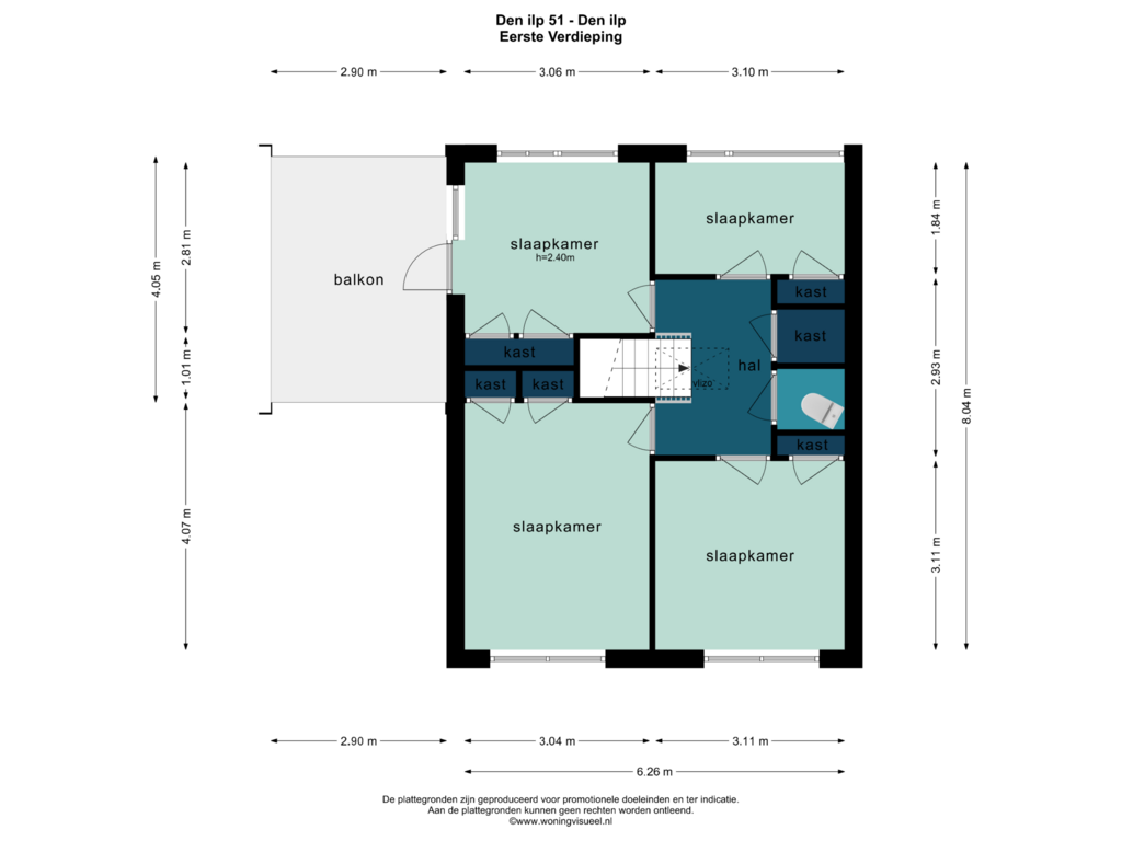 View floorplan of EERSTE VERDIEPING of Den Ilp 51