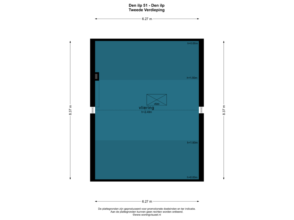 View floorplan of TWEEDE VERDIEPING of Den Ilp 51