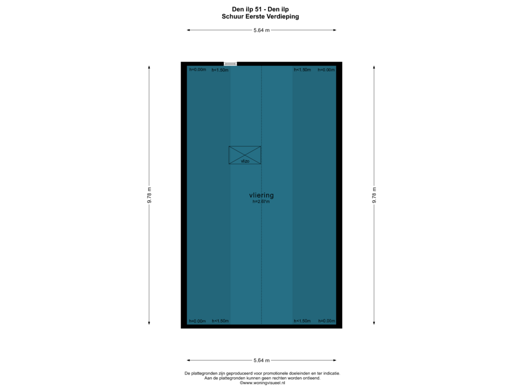 View floorplan of SCHUUR EERSTE VERDIEPING of Den Ilp 51