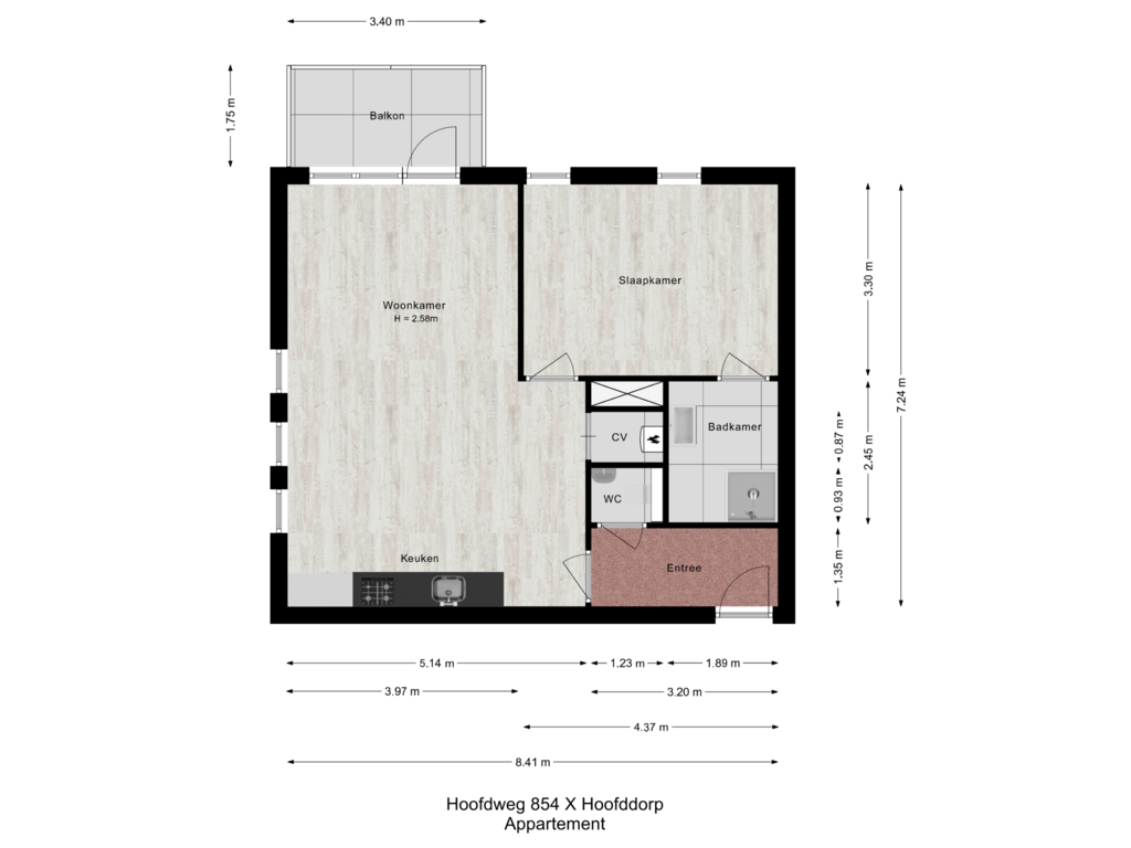 Bekijk plattegrond van Appartement van Hoofdweg 854-X