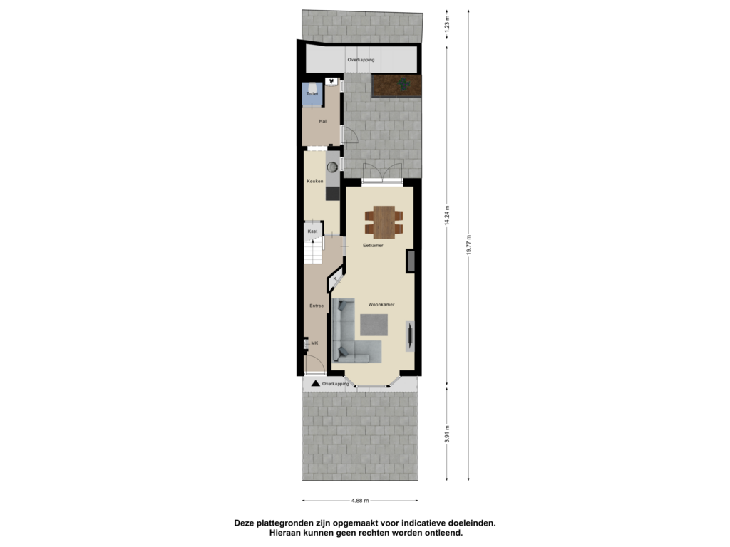 Bekijk plattegrond van Begane Grond Tuin van Honthorststraat 5